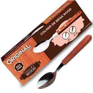 COLHER MESA INOX WOOD CB MAD SL0603 ORIGINAL M12