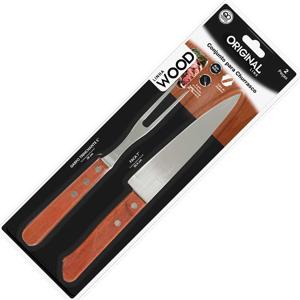 KIT CHURRASCO 01GARFO/01FACA WOOD SL0457 ORIG