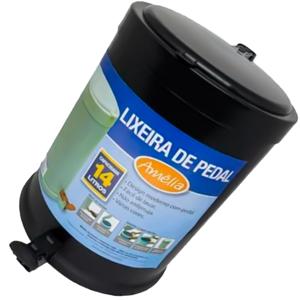 *LIXEIRA C/PEDAL PLST 14L PR AMELIA