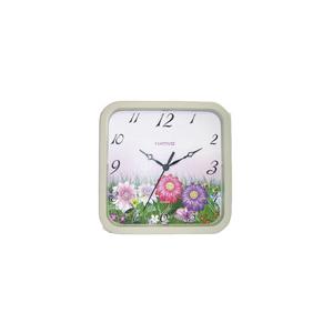 RELOGIO PAREDE QUAD 24CM FLORAL 51479-3