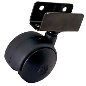 RODIZIO PLAST 38MM C/CHAPA U PR PT 04