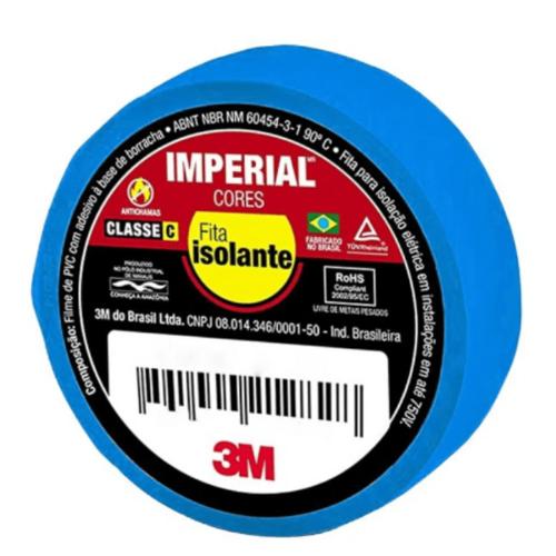 Fita Isolante Imperial Azul 18mm X 10m 3M