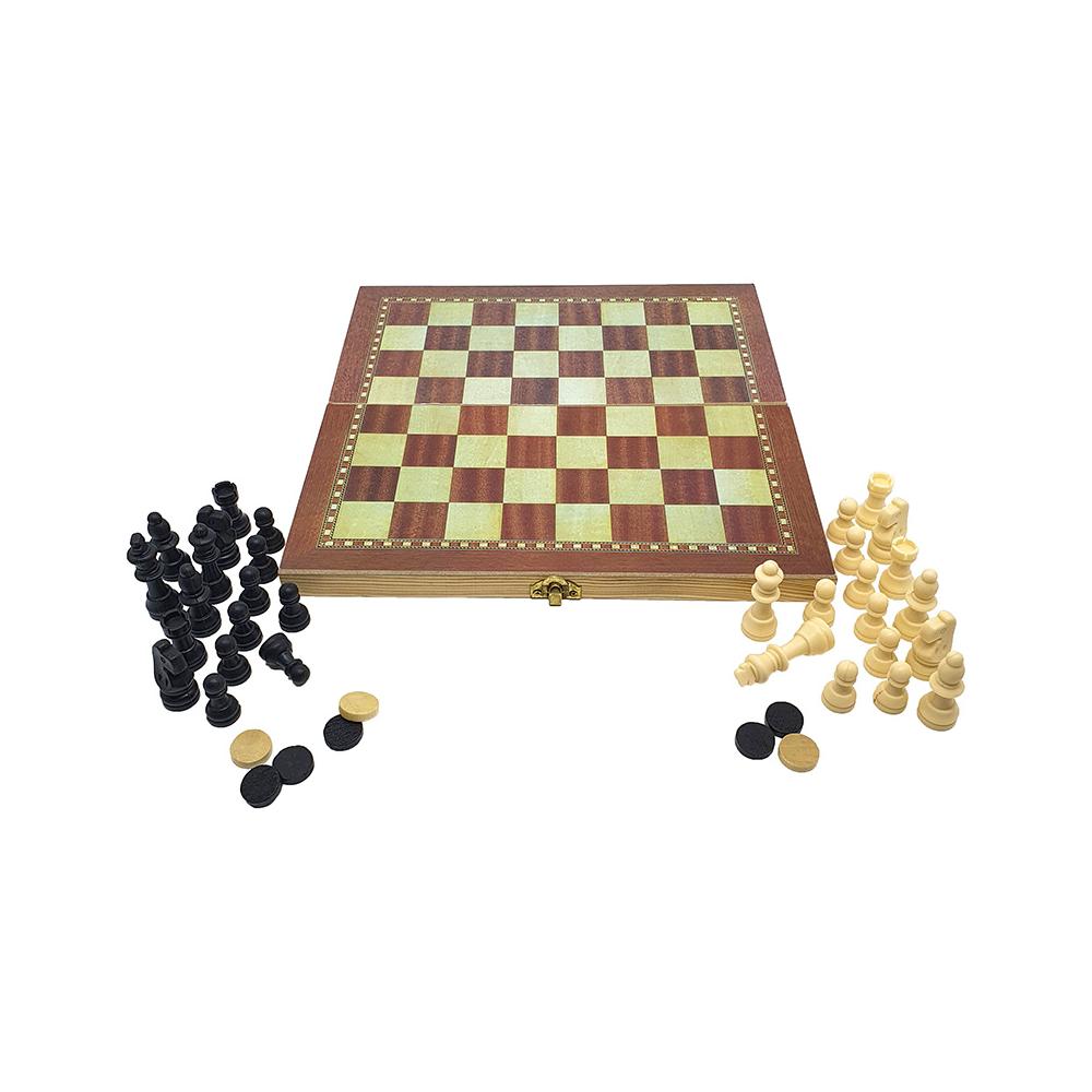 Jg 3em1 xadrez dama gamao 29cm