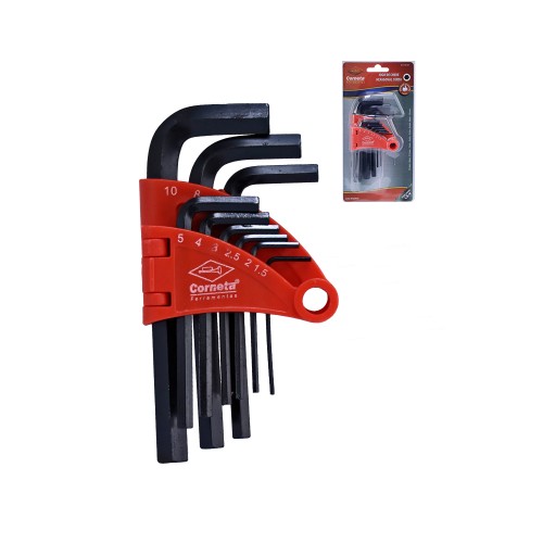 Chave allen curta 1.5-10 9pc