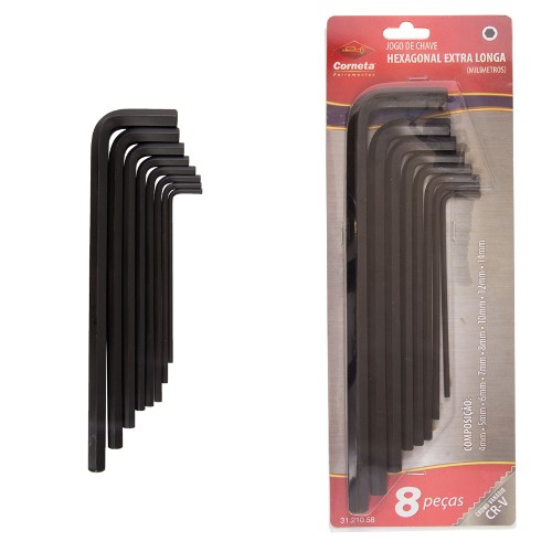 Chave allen xlonga 4-14mm 8pc