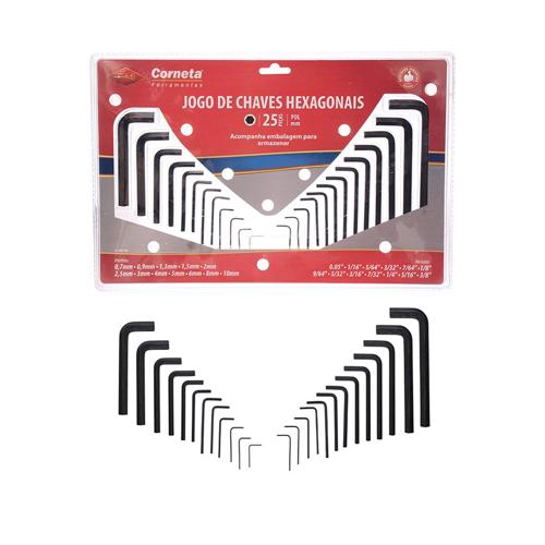 Chave allen hexagonais 25pc