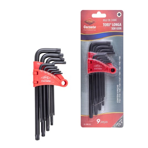 Chave torx longa s guia 9pc