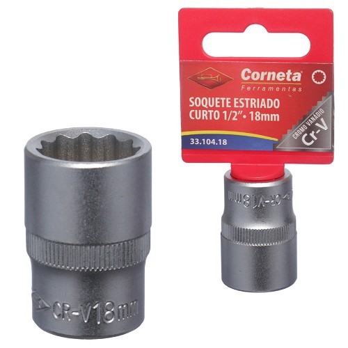Soquete estriado crt 1/2 18mm