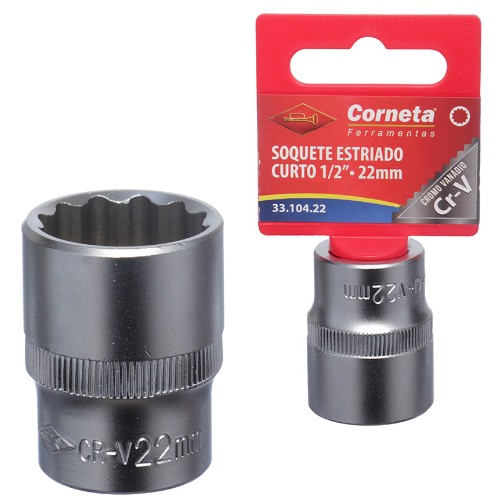 Soquete estriado crt 1/2 22mm
