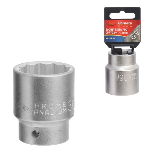 Soquete estriado crt 3/4 36mm