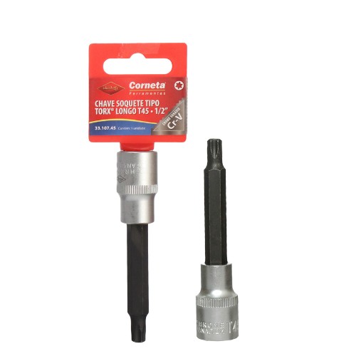 Chave soq torx longo t45 1/2