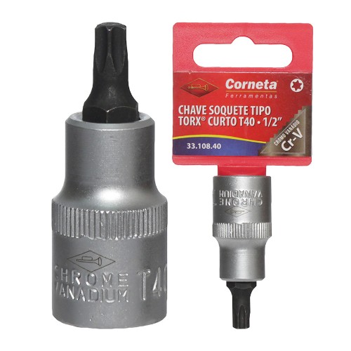 Chave soq torx curto t40 1/2