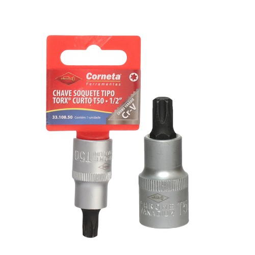 Chave soq torx curto t50 1/2