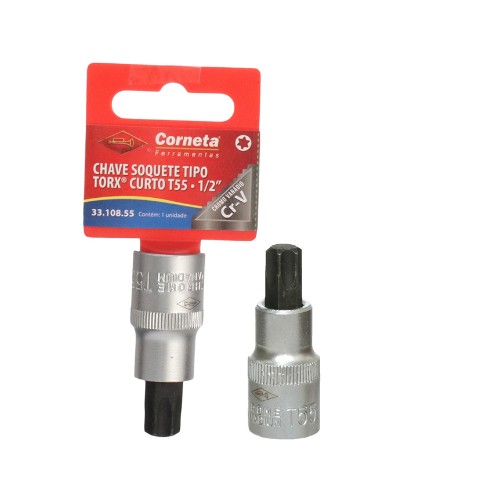 Chave soq torx curto t55 1/2