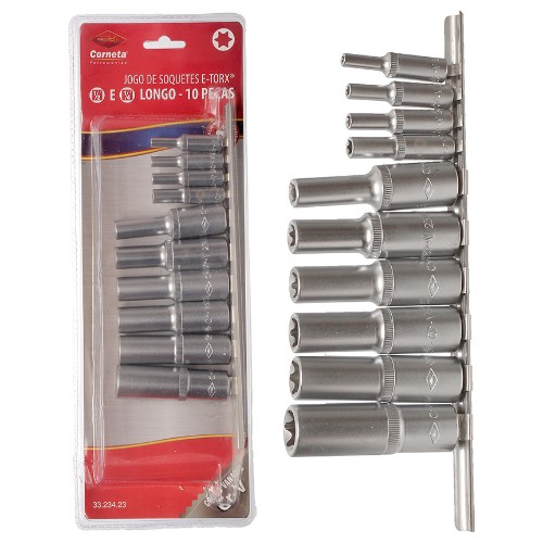 Soquete e-torx 1/4-1/2 jg 10pc