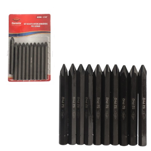 Bit interc ph2 80mm 5/16' 10pc