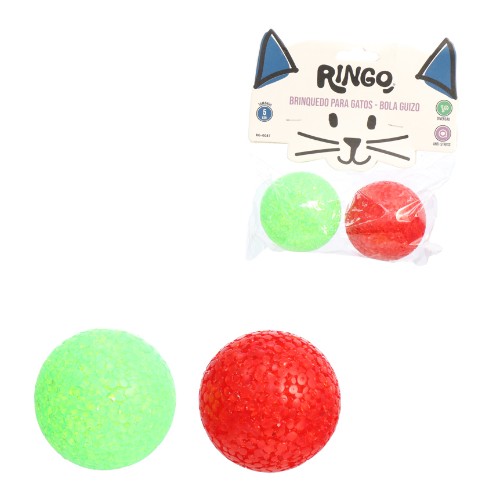 Brinq gato bol guizo 5cm 2pc