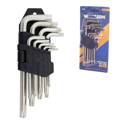 Chave torx curta s furo 9pc