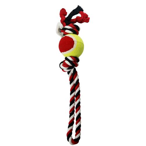 Brinq cao corda c bola 40cm