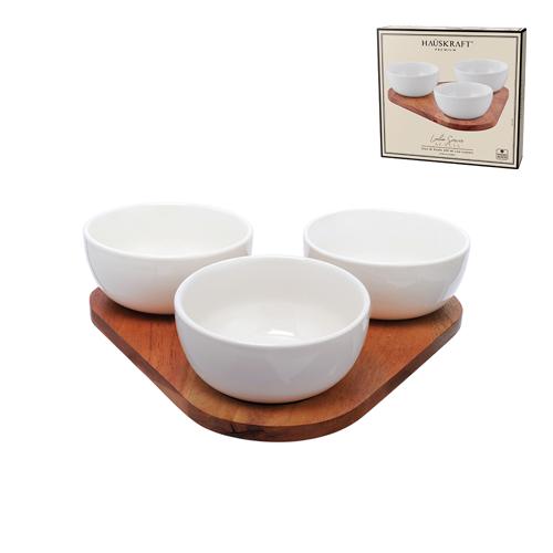 Jogo bowls suporte acacia 4pc