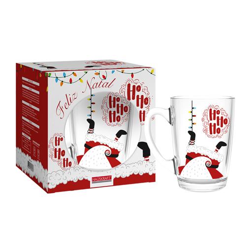 Caneca vidro hohoho 350ml