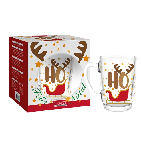 Caneca vidro ho rena 350ml