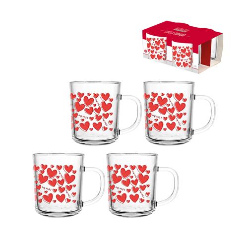 Caneca coracao 215ml 4pc