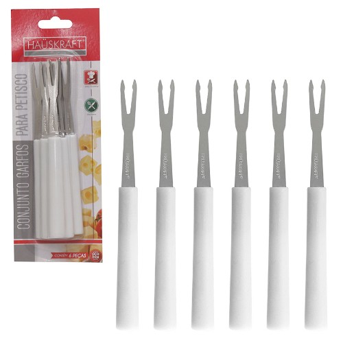 Garfo p petisco inox br 6pcs
