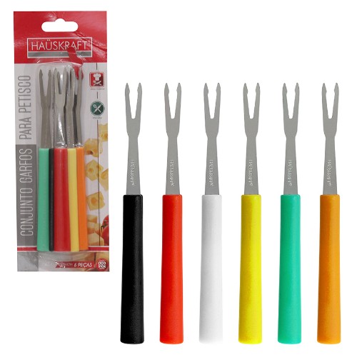 Garfos p/ petiscos cl 6pcs