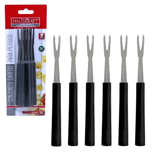 Garfo p petisco inox pt 6pcs