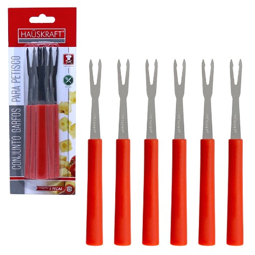 Garfo p petisco inox vm 6pcs