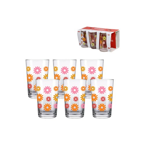 Copo alto vdo flor 190ml 6pc