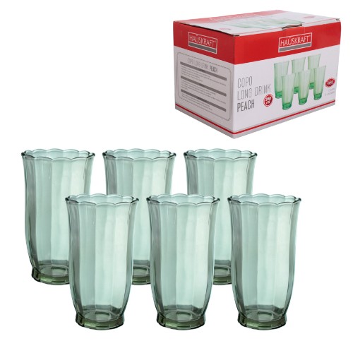 Copo ld vdo peach vd 350ml 6pc