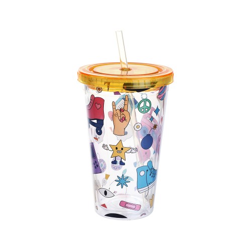 Copo canudo ps 450ml