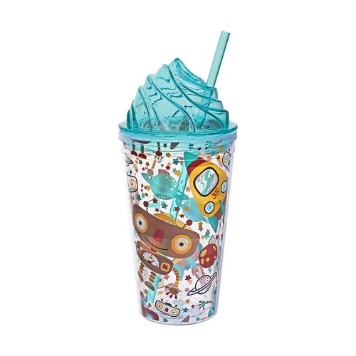 Copo canudo ps sorvete 400ml