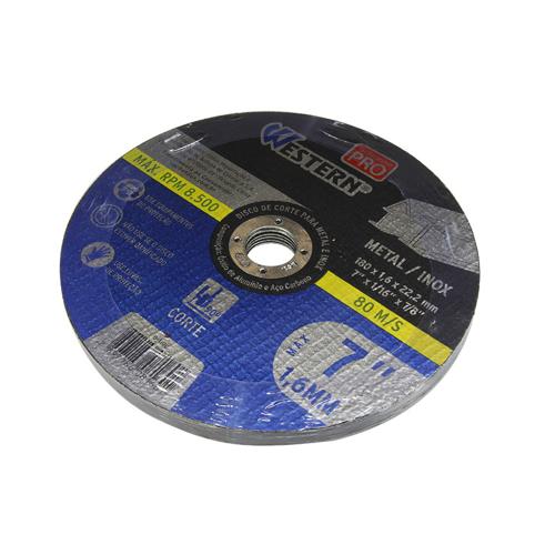Disco De Corte Para Metal E Inox Max 180 x 1,6 x 22,2 mm - Western