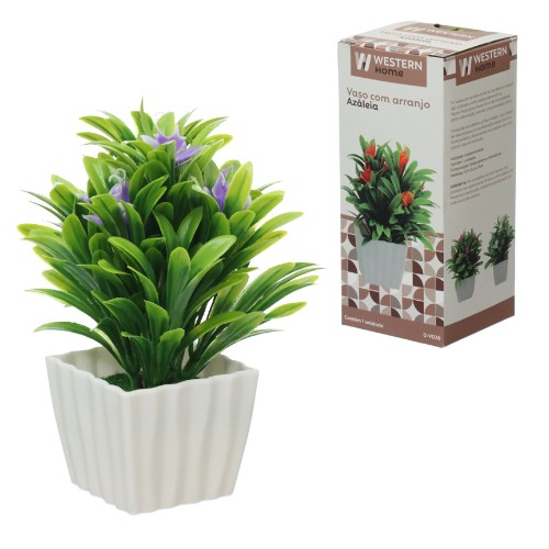 Vaso arranjo artf azalei 14cm