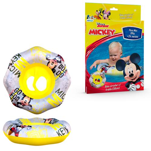 Boia Inflável Circular Com Fralda Mickey 56 cm Caixa - Etitoys
