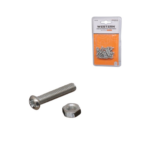 Parafuso porca m4x20mm 20pc