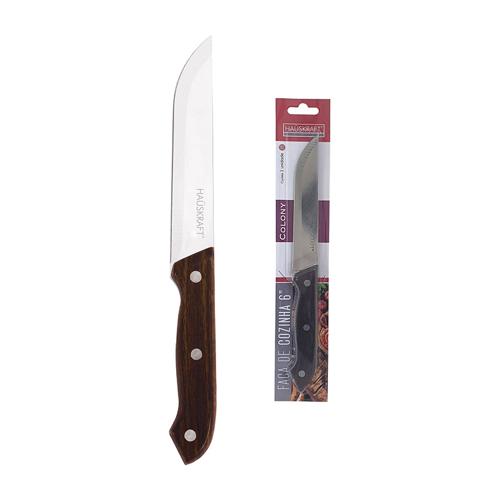 Faca para Cozinha De Inox Com Cabo De Plástico Marrom Colony 6 - Hauskraft