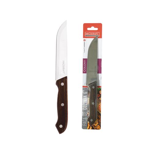 Faca para Cozinha De Inox Com Cabo De Plástico Marrom Colony 6 - Hauskraft