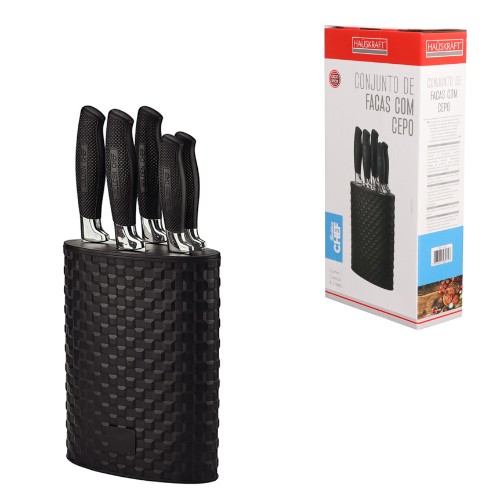 Facas e cepo gc black jg 6pcs