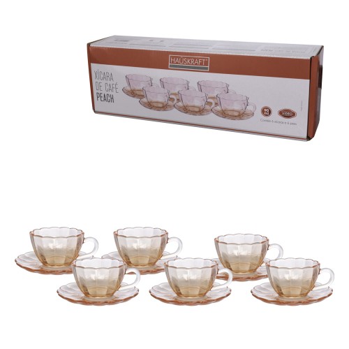 Xicara cha p peach dc 240ml 6p