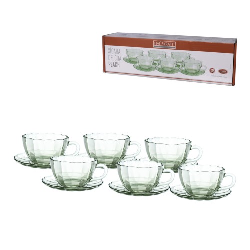 Xicara cha p peach vd 240ml 6p