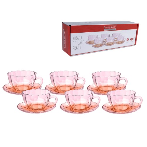 Xicara cafe p peach dc 80ml 6p