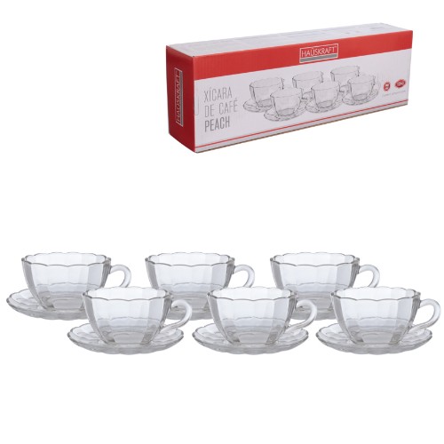 Xicara cafe p peach tr 90ml 6p