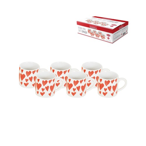Xicara cafe coracao 90ml 6pc