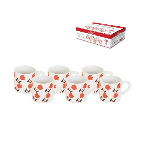 Xicara cafe tulipa 90ml 6pc