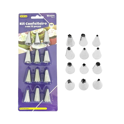 Jg 12 bicos confeitar inox