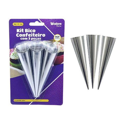 Bico confeiteiro inox 3pc